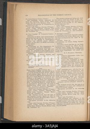 Die Beratungen des Gemeinsamen Rates von Saint Paul aus dem Jahr 1886 bieten einen umfassenden Überblick über die gesetzgeberischen Maßnahmen, Beschlüsse und politischen Prozesse der Stadt. Stockfoto