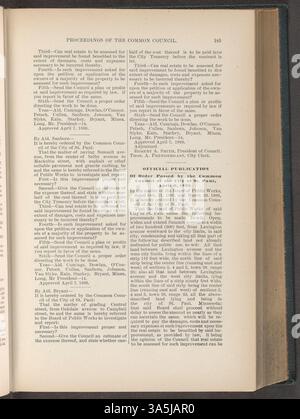 Die Beratungen des Gemeinderats von Saint Paul 1886 dokumentieren die wichtigsten politischen und legislativen Entscheidungen, die die Entwicklung der Stadt in diesem Jahr beeinflussten. Stockfoto