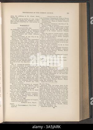 Die Beratungen des Gemeinsamen Rates von St. Paul von 1886 enthalten die wichtigsten politischen und legislativen Entscheidungen, die die Stadtverwaltung und die Stadtplanung beeinflussten. Stockfoto