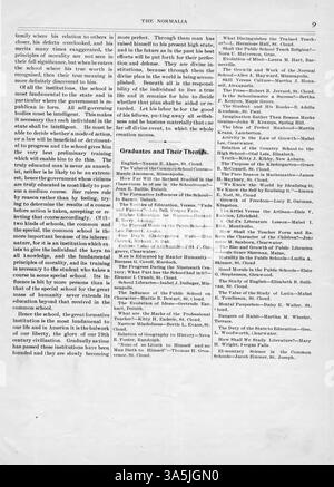 In der Ausgabe von *The Normalia*, der Publikation der St. Cloud State University vom Juni 1893, werden Artikel über öffentliche Bildung, Campus-Veranstaltungen und Alumni-Nachrichten behandelt, wobei der Beginn der Zeremonie 1893 besondere Aufmerksamkeit geschenkt wird. Stockfoto