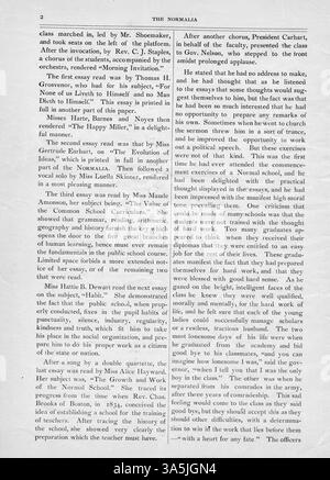 In der Ausgabe von *The Normalia* vom Juni 1893 schreiben Studenten und Dozenten der St. Cloud State University über Themen im Zusammenhang mit der öffentlichen Bildung, Alumni-Geschichten, Campus-Happenings und den Beginn des Jahres 1893. Stockfoto