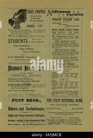 In dieser Ausgabe von „The Normalia“ aus dem Jahr 1893 bringen Fakultäten und Studenten der St. Cloud State University Artikel zu einer Vielzahl von Themen des öffentlichen Bildungswesens mit. Die Ausgabe umfasst auch Alumni, Leistungen von Studierenden, Beiträge von Lehrkräften und Veranstaltungen auf dem Campus. Stockfoto