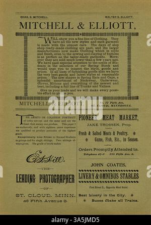 Die Ausgabe von „The Normalia“ aus dem Jahr 1893 enthält Zeitschriftenartikel von Lehrkräften und Studenten der St. Cloud State University, die sich hauptsächlich auf die öffentliche Bildung konzentrieren. Die Publikation bietet auch Einblicke in Alumni, Studenten, Dozenten und Campus-Veranstaltungen an der Universität. Stockfoto