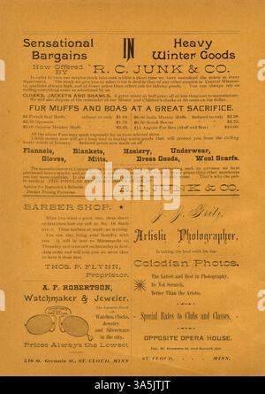 Januar 1893 Ausgabe der Normalia, einer Zeitschrift mit Artikeln von Lehrkräften und Studenten der St. Cloud State University, die verschiedene Bildungsthemen und Campus-Veranstaltungen behandeln. Stockfoto