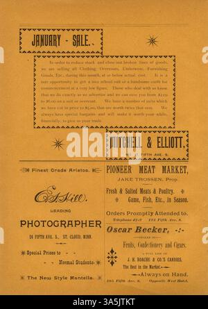 Die Normalia, Ausgabe Januar 1893, von der St. Cloud State University, enthält Artikel von Fakultäten und Studenten über das öffentliche Bildungswesen, wobei einer der wichtigsten Artikel „Training Schüler to Observatory“ ist. Stockfoto