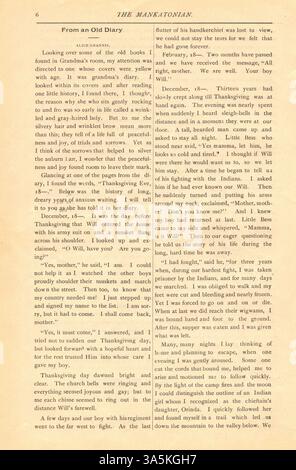 Das Mankatonian, das von 1891 bis 1913 von den Schülern der Mankato State Normal School veröffentlicht wurde, thematisierte Themen wie Schulaktivitäten, lokale Werbung und Poesie und dokumentierte das damalige Studentenleben. Stockfoto