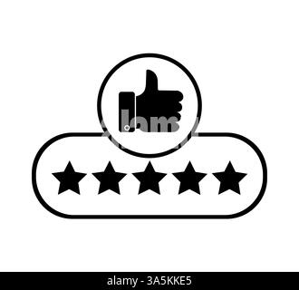 Sternbewertung im Line Art Stil auf weißem Hintergrund. Vektorsymbol. Kundenfeedback. Stock Vektor
