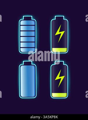Entladene Akkuladung für mobile Geräte. Vektor-Konzept für mobile Geräte. Vektorabbildung in abgewickelter Form. Stock Vektor