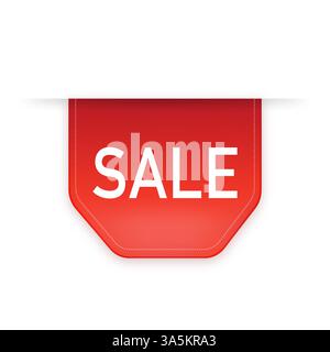 Rotes Farbband im Angebot. Geschäftsbanner für jeden Zweck. Vektorabbildung. Stock Vektor