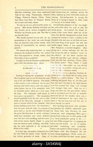 Das Mankatonian erschien monatlich von 1891 bis 1913 und enthielt Artikel über Schulvereine, Poesie, Sport und lokale gesellschaftliche Veranstaltungen mit lokalen Werbeanzeigen. Stockfoto