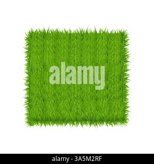 Rechteckiges grünes Grasbanner. Vektorhintergrund. Green Grass Field Banner Football Place. Stock Vektor