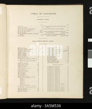 Der „Standard Atlas“ enthält detaillierte Karten der Dörfer, Townships und Städte des Blue Earth County mit einer detaillierten Analyse der zivilen Struktur und lokalen Geschichte des Countys. Stockfoto