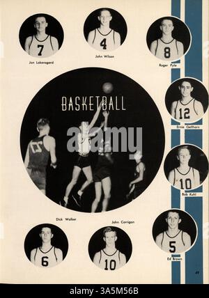 Dieses Jahrbuch „Bisbila 52“ der University High School dokumentiert die Erfahrungen von Studenten, Lehrkräften, Leichtathletik und Clubs während des Schuljahres 1951-1952. Stockfoto