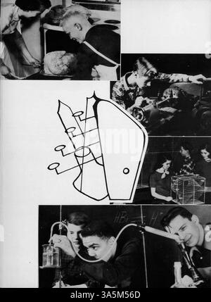 Das Jahrbuch „Bisbila 52“ der University High School dokumentiert die Erfahrungen von Schülern, Lehrern, Sportmannschaften und Vereinen während des akademischen Jahres 1951-1952. Stockfoto
