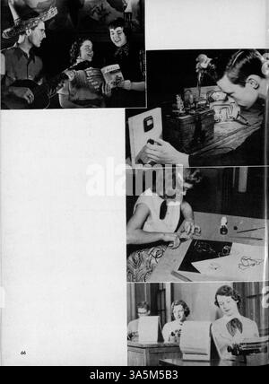 Dieses Jahrbuch „Bisbila 52“ der University High School beleuchtet die Aktivitäten und Menschen des akademischen Jahres 1951-1952, einschließlich Sport, Clubs und Schulveranstaltungen. Stockfoto