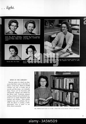 Das Berufsjahrbuch 1963 Tradewind spiegelt die vielfältigen Erfahrungen der Schüler während des Schuljahres 1962-1963 wider und dokumentiert sportliche, akademische und außerschulische Aktivitäten. Sie hebt die Beiträge afroamerikanischer Schüler zur kulturellen und akademischen Landschaft der Schule hervor. Stockfoto