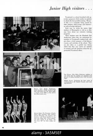 Das Jahrbuch 1963 Tradewind zeigt die vielfältigen Leistungen der Schüler im Schuljahr 1962-1963. Es dokumentiert akademische, sportliche und außerschulische Höhepunkte, mit besonderem Schwerpunkt auf den Beiträgen afroamerikanischer Schüler zur Schulgemeinschaft. Stockfoto