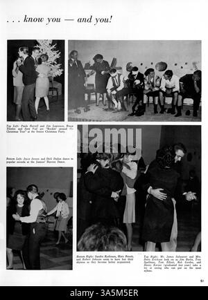 Das Jahrbuch 1963 Tradewind zeichnet die Ereignisse und Meilensteine des Schuljahres 1962-1963 auf. Es enthält Highlights aus Studentenclubs, Sport und akademischen Aktivitäten, während gleichzeitig der Beitrag afroamerikanischer Schüler zur Entwicklung und zum Erfolg der Schule hervorgehoben wird. Stockfoto