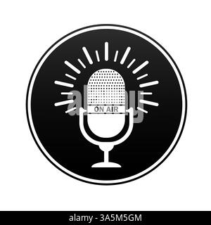 Podcast, großartiges Design für jeden Zweck. Modernes Symbol für Web-Hintergrund-Design. Mikrofonvektor, Webdesign-Symbol. Sprachvektor-Symbol, Aufnahme. Stock Vektor