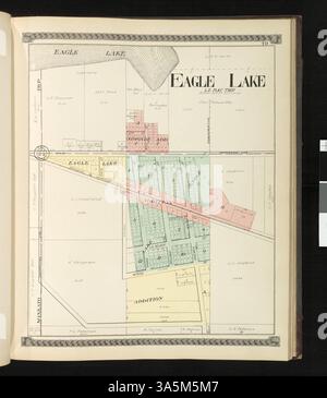 Dieser atlas von Blue Earth County enthält detaillierte Karten von Townships, Städten und Dörfern sowie ein Geschäftsverzeichnis, Details zum US-Land Survey und Fotos von Regierungsbeamten. Stockfoto
