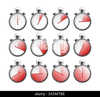 Kollektion mit Chronometer-Timer-Kollektion für Web-Design. Vektorabbildung. Stock Vektor