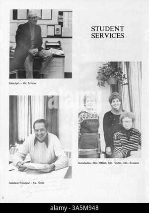 Dieses Jahrbuch der Minnetonka East Junior High dokumentiert die wichtigsten Aspekte des Schuljahres 1978-1979, von Schülergruppen und Lehrern bis hin zu Sport- und außerschulischen Veranstaltungen. Stockfoto