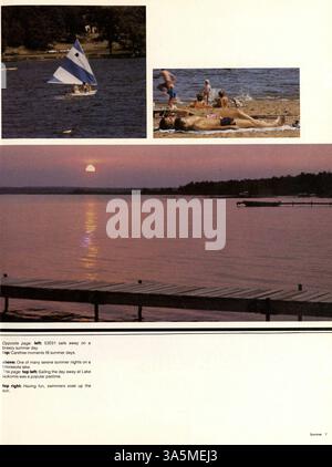 Das Roosevelt High School Yearbook 1983, „Sagamore: United We Stand“, zeigt Schüler, Lehrer, Vereine, Sportmannschaften und bemerkenswerte Veranstaltungen aus dem akademischen Jahr 1982-1983. Sie bietet einen umfassenden Überblick über das Schulleben und die Beteiligung der Gemeinschaft in dieser Zeit. Stockfoto
