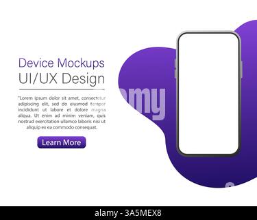 Moderne realistische Modelle mit ui-Design-Gerätemodellen auf weißem Hintergrund für Konzeptdesign. Modellerstellung generisches Gerät. Stock Vektor