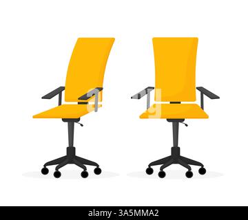 Flacher Bürostuhl. Modernes flaches Design. Möbel Vektor Illustration Set. Isolierter Vektor. Stock Vektor