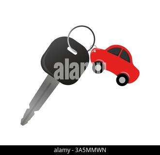 Flaches Symbol mit Mietwagenschlüssel für Bannerdesign. Abbildung isolierter flacher Vektor. Vektorbanner, Symbol, Illustration. Stock Vektor
