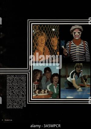 Das Robbinsdale High School Yearbook 1980 bietet einen umfassenden Überblick über das Schuljahr 1979-1980, einschließlich akademischer Leistungen, sportlicher Leistungen und außerschulischer Aktivitäten. Stockfoto