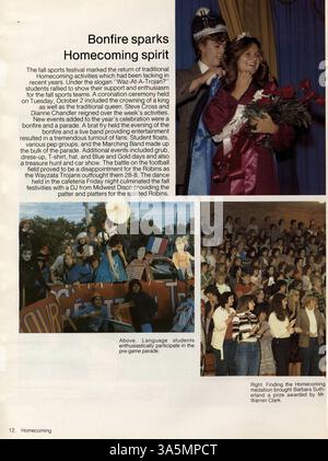 Das Robbinsdale High School Yearbook 1980 ist ein historischer Rekord des Schuljahres 1979-1980 und zeigt Schüler, Vereine, Leichtathletik und andere wichtige Schulveranstaltungen. Stockfoto