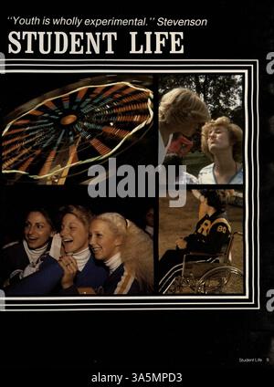 Dieses Robbinsdale High School Jahrbuch von 1980 beleuchtet die Erfolge, Vereine, Sportmannschaften und Veranstaltungen, die das akademische Jahr 1979-1980 geprägt haben. Stockfoto
