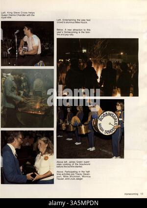 Das Robbinsdale High School Yearbook 1980 zeigt die Ereignisse und Menschen, die das Schuljahr 1979-1980 geprägt haben, mit Highlights zu Schülern, Leichtathletik, Clubs und Schulaktivitäten. Stockfoto