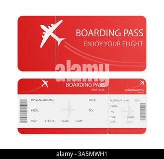 Leere Flugtickets für Konzeptdesign. Illustration des flachen Vektors. Geschäftskonzept. Vorlagenvektor. Stock Vektor