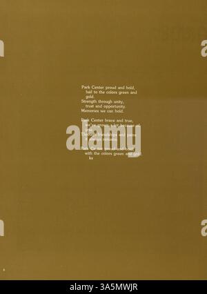 Das Jahrbuch „Pieces of Eighty“ von Park Center High für 1980 dokumentiert die Höhepunkte des akademischen Jahres 1979-1980 und zeigt die Leistungen der Studenten, Sport, Vereine und die Beteiligung der Dozenten. Stockfoto