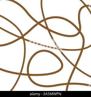 Realistisches Muster mit Kabel auf weißem Hintergrund. Kabel, großartiges Design für jeden Zweck. Illustration der Vektorabwicklung. Stock Vektor