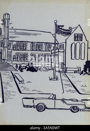 Dieses Jahrbuch 1954 von Northrop Collegiate dokumentiert das Schuljahr und hebt Schüler, Dozenten, Vereine, Leichtathletik, und andere wichtige Ereignisse auf der Highschool. Stockfoto