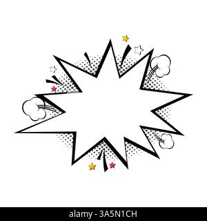 Comic Leere Sprechblasen auf Halbtonpunkten Hintergrund im Retro Pop Art Stil. Vektorabbildung Stock Vektor