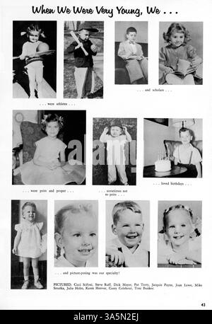 Das Jahrbuch „Wagistanian“ (1963) der Southwest High School erfasst das Schuljahr 1962-1963 und konzentriert sich auf das Schülerleben, die Leichtathletik, die Lehrkräfte und wichtige Schulveranstaltungen. Stockfoto