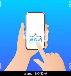 Wischen Sie auf moderne Kommunikationstechnologie. Smartphone-Hände, großartiges Design für jeden Zweck. Webdesign. Medientechnologie. Modernes Muster mit Wischen Stock Vektor