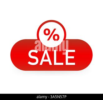 Flache, farbenfrohe Werbung. Sale Vektor-Symbol im flachen Stil. Moderne flache Illustration. Modernes Design. Bannerdesign. Stock Vektor