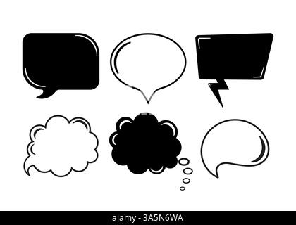 Doodle Set. Handgezeichneter Vektorsatz. Rahmenvorlage. Symbol für Linienvektor. Glühlampensymbol. Stock Vektor