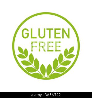 Flache Illustration auf weißem Hintergrund. Qualitätseinstellung. Flach glutenfrei. Vektorabbildung. Stock Vektor