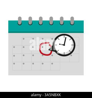 Im Voraus vereinbarte monatliche Benachrichtigung. Hervorgehobenes organisatorisches Ereignis. Vektor-Pünktlichkeitsalarm. Leuchtend türkisfarbenes Layout. Stock Vektor