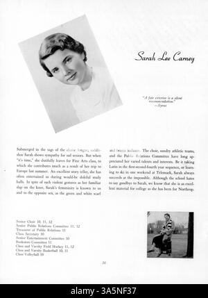 Das Northrop Collegiate Yearbook 1955, Tatler, dokumentiert das Leben von Studenten, Dozenten, Clubs, leichtathletik und Schlüsselveranstaltungen aus dem Schuljahr 1954-1955 an der Northrop Collegiate School. Stockfoto