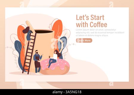 Zeichentrickfigur. Kaffeepausen-Automat, tolles Design für jeden Zweck. Kunstdarstellung. Vektorabbildung. Stock Vektor