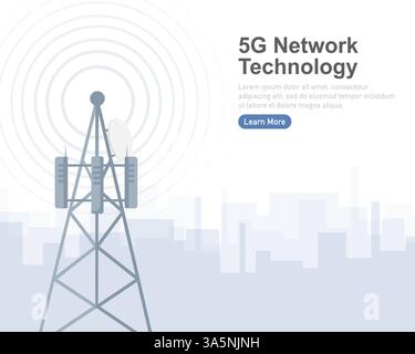 5g-Netzwerktechnologie. Abstraktes Symbol. 3D-Vektor-Hintergrund. Heimnetzwerk. Geschäftskonzept. Abstrakter Hintergrund. Internet-Technologie. Stock Vektor