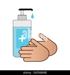 МоFlat icon mit Desinfektionsmittel für das Design im Gesundheitswesen. Flaches Symbol. Vektorabbildung. Stock Vektor