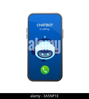 Flacher Chat-Bot für Webdesign. Abbildung des flachen isometrischen Vektors. Künstliche Intelligenz Stock Vektor